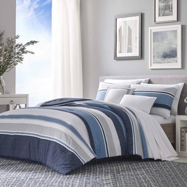 Nautica - Twin Comforter Set, Cotton Reversible Bedding with Matching Sham & ...