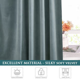 StangH Light Blue Curtains Velvet - Luxury Long Door Curtains for Sliding Gla...