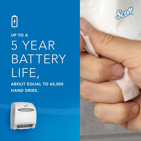 Scott Essential Electronic Towel Dispenser (48858), Fast Change, White with P...