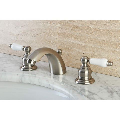 Kingston Brass KB948B Victorian Mini Spread Lavatory Faucet, Brushed Nickel, ...