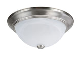 Aspen Creative 63014-1A, 2-Light Flush Mount in Brushed Nickel Finish with Wh...