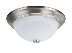 Aspen Creative 63014-1A, 2-Light Flush Mount in Brushed Nickel Finish with Wh...