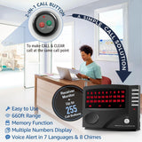 Wireless Call System Nurse Call System with 5 Dual Function Call Buttons and ...