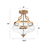 KSANA Ceiling Light, Gold Semi Flush Mount Ceiling Lights, Modern 3 Light Clo...