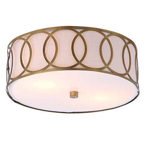 JONATHAN Y JYL3502A Aria 2-Light 12.25" Metal LED Flush 12.25 in, Brass Gold