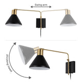 JONATHAN Y JYL1303B Max Swing Arm 1-Light Modern Midcentury Iron USB Charging...