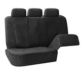 FH Group Three Row Car Seat Covers Deluxe Leatherette with 8 Headrests, Black