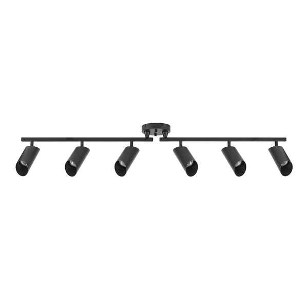 Globe Electric 64000053 6-Light Foldable Track Lighting, Matte Black, Ceiling...