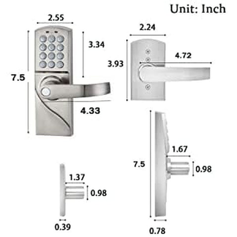 Keyless Entry Door Lock, ROSE MERRY Combination Door Lock, Keypad Door Lock w...