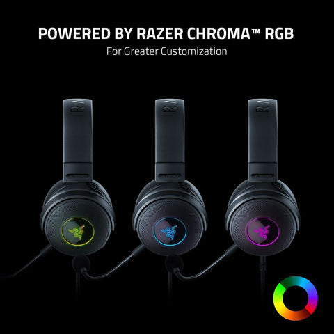 Razer Kraken V3 Wired USB Gaming Headset: Triforce Titanium Standard, Black