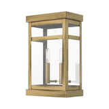 Livex Lighting 20705-01 Hopewell 2 Light Outdoor Wall Lantern, Antique Brass