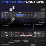 Pyle 5 Channel Rack Mount Bluetooth Receiver, Home Theater Amp, Speaker...