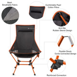 G4Free Lightweight Portable High Back Camp Chair, Folding Chair Lawn Chair He...