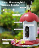 Smart Hummingbird Feeder with Camera, Solar Power, 32GB Card, Ant Moat, Bee P...