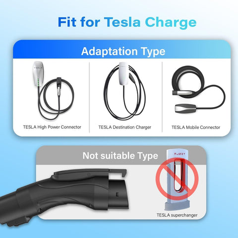 Tesla to J1772 Adapter, J1772 EVs Charging Adapter, Max 48 Amp & 250V, Compat...