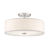 Livex Lighting 52135-91 Meridian 3 Light Brushed Nickel Ceiling Mount