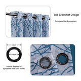 BONZER Mix and Match Curtains - 2 Pieces Branch Print Sheer Curtains and 2 Pi...