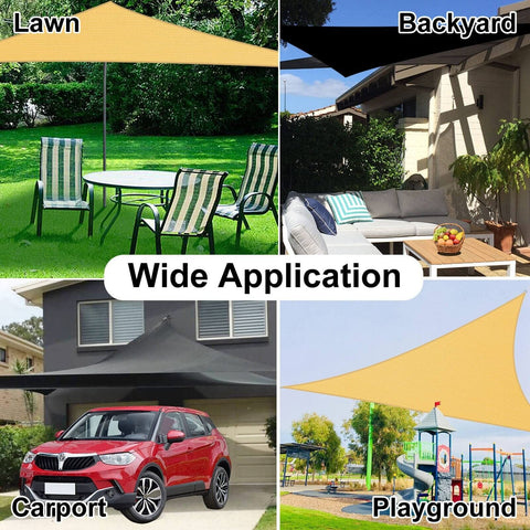 OutdoorLines Triangle Sun Shade Sails for Patios 20 x 20 x 20 ft Sun UV Block...