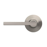 Straight Lever with Round Trim Hall and Closet Door Handle, Satin Nickel Fini...