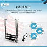 MARINE CITY Stainless Steel 3-Step Telescoping Swim Ladder with Slide Gudgeon...