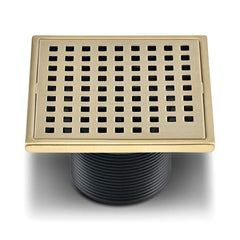 QM Square Shower Drain, Grate Made of Stainless Steel Marine 316 and Base Mad...