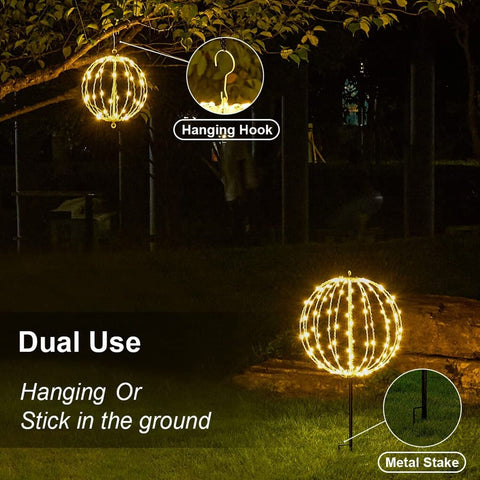 Christmas Ball Light Sphere, 20IN 200LED Hanging Tree Light and Pathway Light...