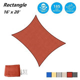 AsterOutdoor Sun Shade Sail Rectangle 16' x 20' UV Block x 20', Terra