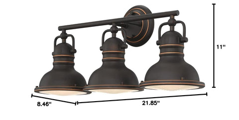 Westinghouse 6116200 Boswell Vintage-Style Three-Light Indoor Vanity Light Fi...