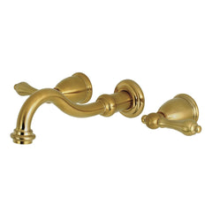 Kingston Brass KS3127AL 8-Inch Center Wall Mount Bathroom Faucet, Brushed Brass