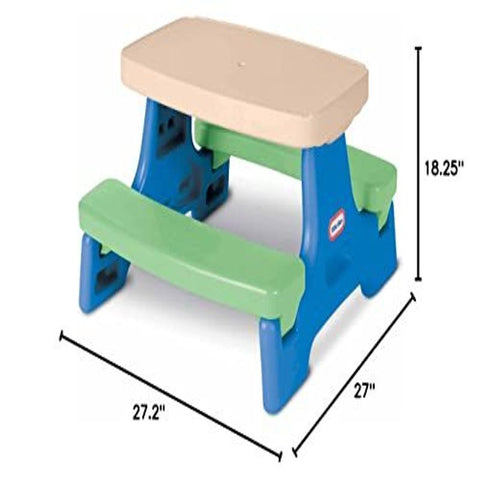 Little Tikes Easy Store Jr. Kid Picnic Play Table, Standard, Blue,green