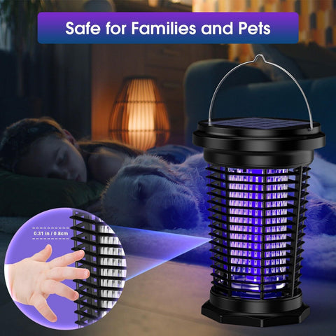 Solar Bug Zapper for Outdoor & Indoor, USB Rechargeable Mosquito Killer Lamp ...