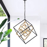 Warehouse of Tiffany HM092/3B Triplix 3-Light Geometric Gold and Black Chande...