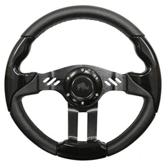 Red Hawk RHOX Steering Wheel, Aviator 5 Black Grip/Black Spokes 13" Diameter