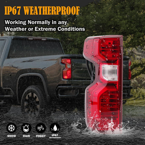 Tail Light Assembly Compatible with 2019-2023 Chevy Silverado 1500 2500HD 350...