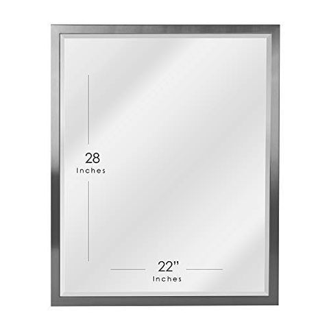 Head West Stainless Steel Frame Brushed Nickel Bathroom 24 x 30,