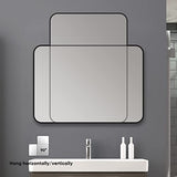 SNUGACE Black Metal Framed Mirror Rectangle Wall Mount 20*28IN,