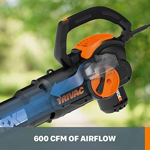 WORX 12 Amp TRIVAC 3-in-1 Electric Leaf Blower/Mulcher/Yard Black and Orange