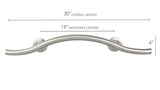 30-inch Designer Maverick Double Arched Curved/Wave Bathroom Shower Grab Bar,...