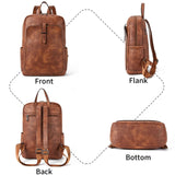 BROMEN Leather Laptop Backpack for Women 15.6 inch Computer Business Travel P...