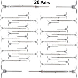 20 Pairs Stainless Steel Adjustable Angle 1/8" Wire Rope Cable Railing Hardwa...