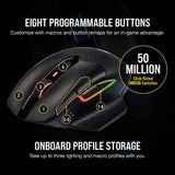 Corsair Dark Core RGB Pro, Wireless FPS/MOBA Gaming optical Mouse with SLIPST...