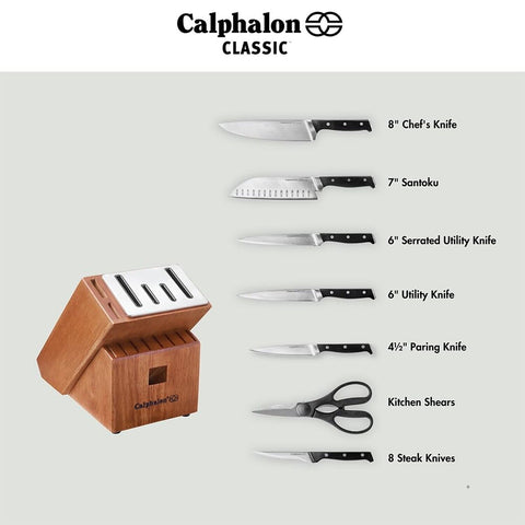 Calphalon Kitchen Knife Set with Self-Sharpening Block 15-Piece Set