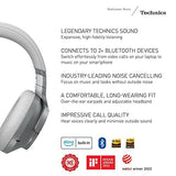 Technics Wireless Noise Cancelling Headphones, High-Fidelity Large, Silver