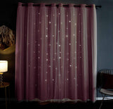 Kinryb Princess Curtains for Girls Bedroom with Sheer Overlay,Double Layer Cu...