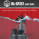 Red Lion RL-SP25T 115-Volt, 1/4 HP, 2900 GPH Aluminum and Thermoplastic Sump ...