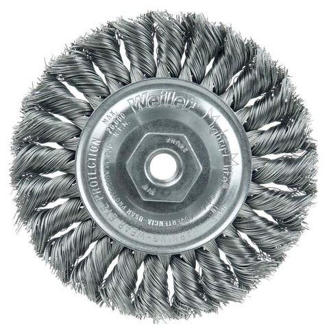 Weiler 13117 Standard Twist Knot Wire Wheel 4", 020" Steel Fill, 3/8"-24 Unf ...