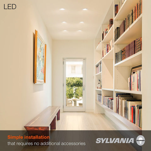 SYLVANIA 5&#8221;/6" LED Recessed Lighting Downlight with Trim, Dimmable, 9W=65W