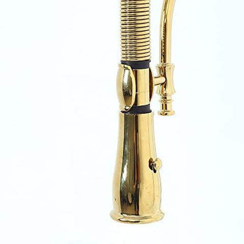 KunMai Single Handle High Arc Swiveling Dual-Mode Pull-Down Polished Gold