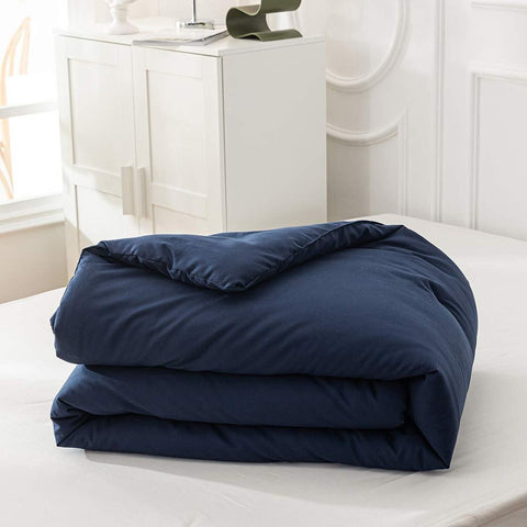 Houseri Navy Blue Comforter Set King Size Dark Blue Bedding King Comforter Se...