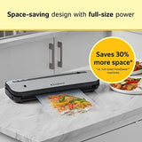 FoodSaver Space-Saving Vacuum Sealer with Bags and Roll, Silver Medium,